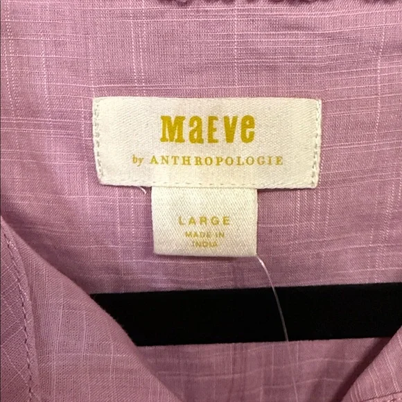 Maeve lilac cherry Embroidered Short-Sleeve Button-Down Shirt - Picture 2 of 11